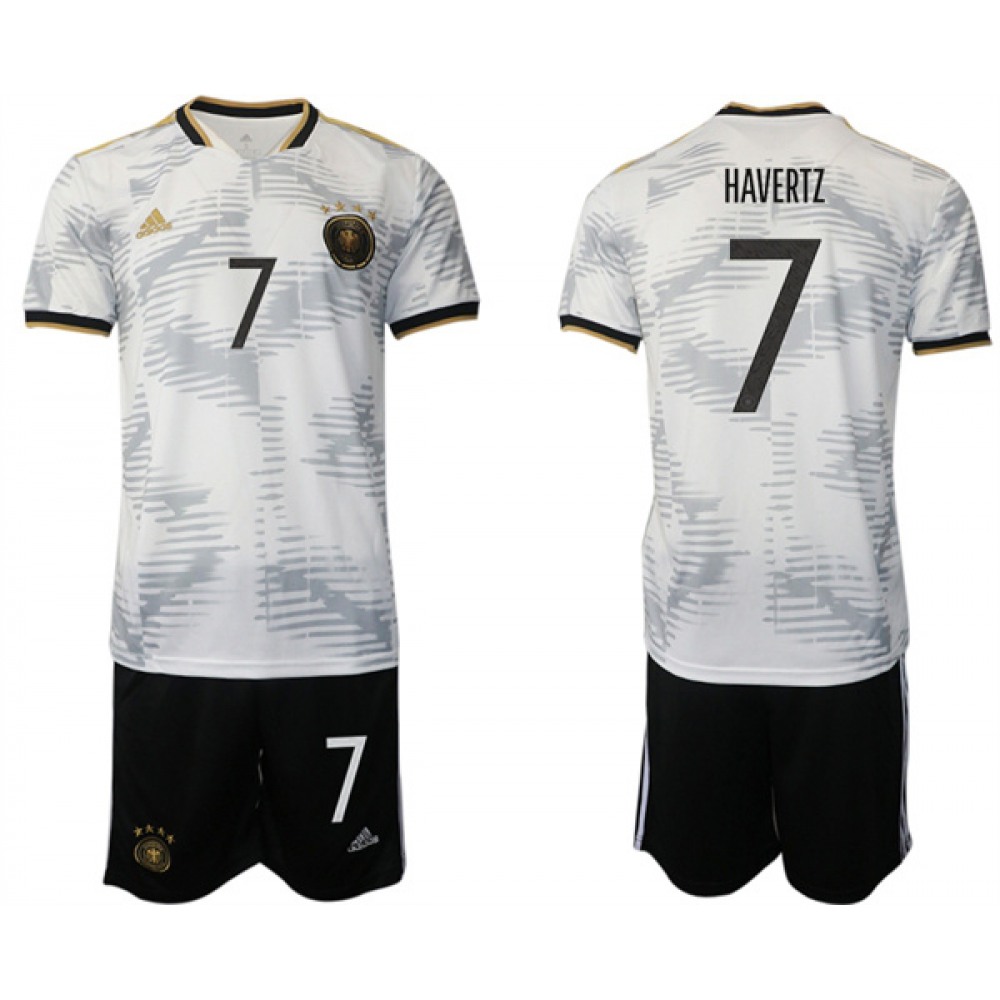 Men's Germany #7 Havertz White 2022 FIFA World Cup Home Soccer Jersey Suit
