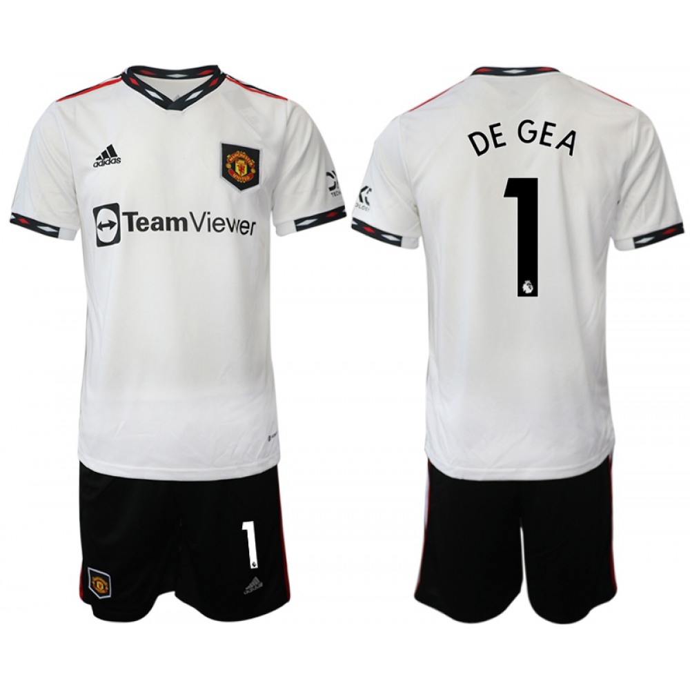Men's Manchester United #1 Degea White Away Soccer Jersey Suit