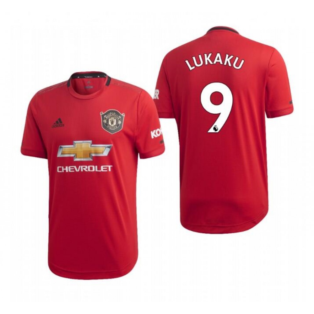 Men's Manchester United #9 Romelu Lukaku Red 2019 Soccer Club Home Jersey