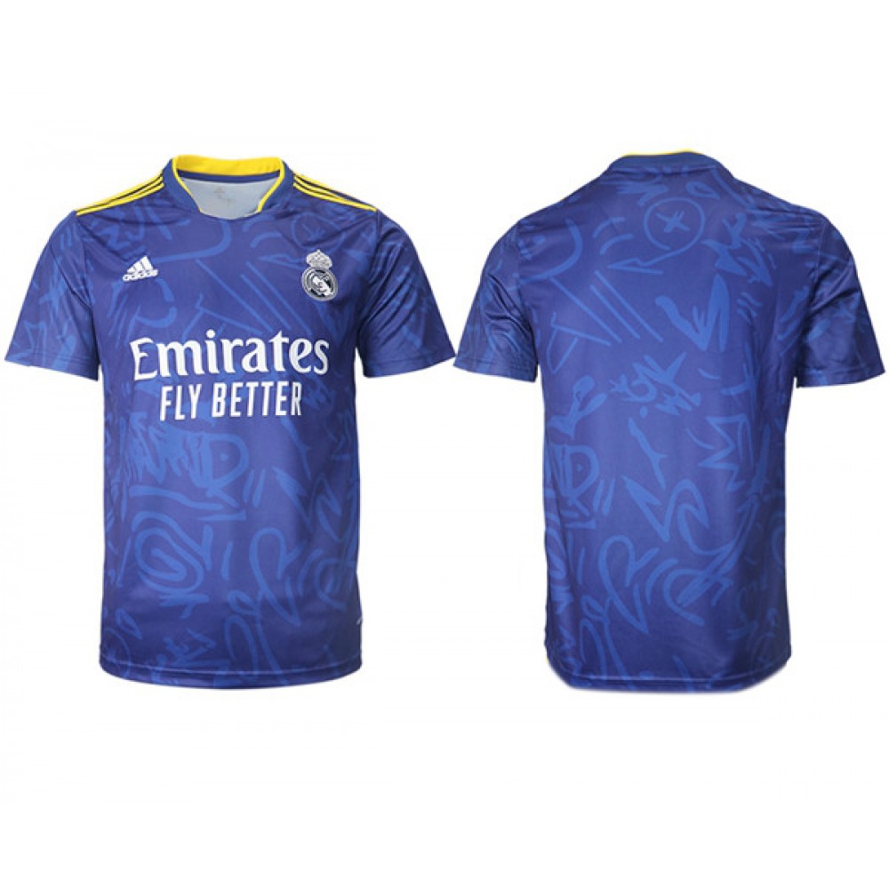 Men's Real Madrid 2021/22 Blue Away Soccer Jersey