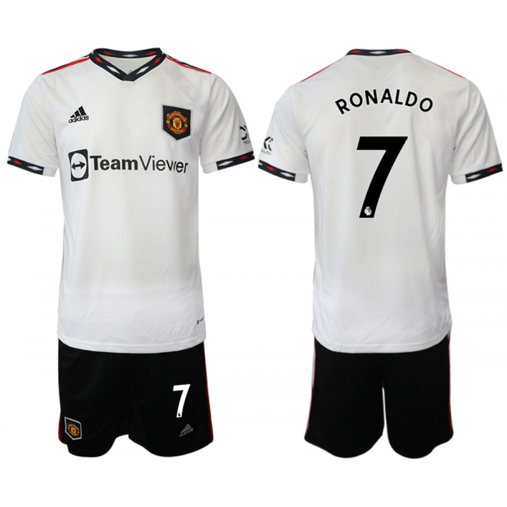 Men's Manchester United #7 Ranoldo White Away Soccer Jersey Suit